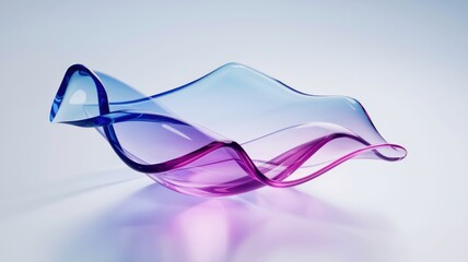 Poster - Abstract glass sculpture with flowing, vibrant blue and purple hues.