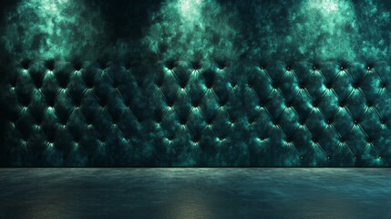 Poster - Plush velvet upholstery envelops a wall, showcasing a deep and rich texture that radiates luxury. Illuminated by soft lights, the ambiance is inviting and sophisticated, perfect for intimate settings