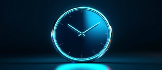 Futuristic Clock Neon Glow Minimalist Design