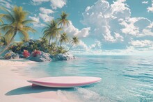 Summertime Pink Surfboard At Beach Free Stock Photo - Public Domain ...