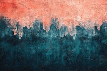Aufkleber - Colorful gradient wall with a blend of coral and teal hues creating a vibrant artistic backdrop