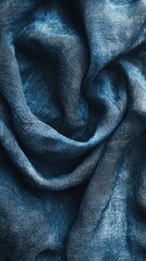 Aufkleber - Deep blue velvet fabric unfolds gracefully, showcasing rich textures and subtle sheen that invite touch. The luxurious material captivates with its deep hues, enhancing any elegant setting