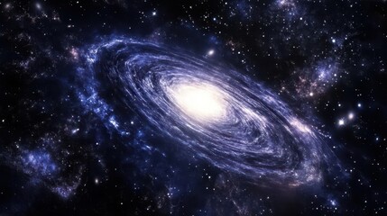 Wall Mural - majestic spiral galaxy arm with glowing stellar nurseries cosmic dust lanes and scattered star clust