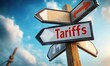© FocusFusion - Information sign directing towards tariffs in a clear and public setting