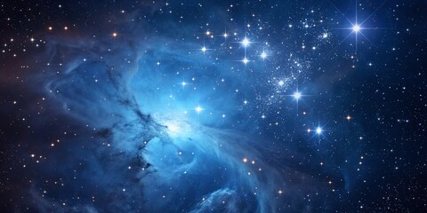 tilt-shift nebula: stunning blue cosmos galaxy wallpaper with glowing stars and milky way