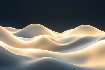 Poster - Softly illuminated abstract wave patterns create a serene visual experience at dusk
