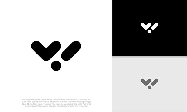 Initials W. WI logo design. Initial Letter Logo.	
