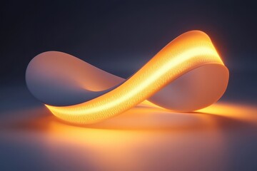Poster - Dynamic design of a glowing abstract sculpture in modern artistic setting