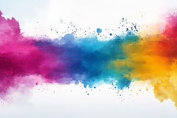 Aufkleber - Vibrant splash of colorful paint creating a mesmerizing abstract design on a white background