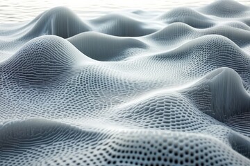 Aufkleber - Textured waves of mesh-like surfaces created in a calm water environment during a serene daylight setting