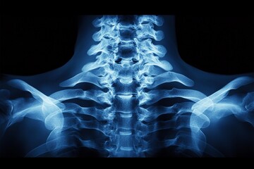 Poster - Human spine x-ray revealing vertebrae alignment and structure for medical analysis