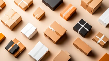 Stylish Collection of Gift Boxes Displayed on Neutral Background