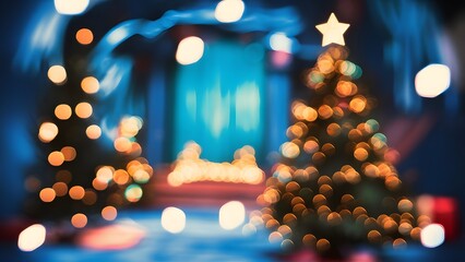 Wall Mural - Christmas tree lights