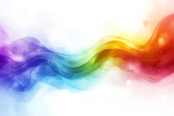 Poster - Colorful abstract wave pattern flowing through a soft background in a vibrant gradient of hues