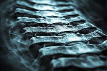 Poster - Detailed view of human spinal vertebrae highlighting anatomical structure and alignment in a clinical setting