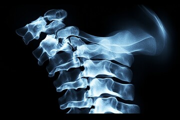 Poster - Detailed depiction of human spine and shoulder area revealing health status through x-ray analysis
