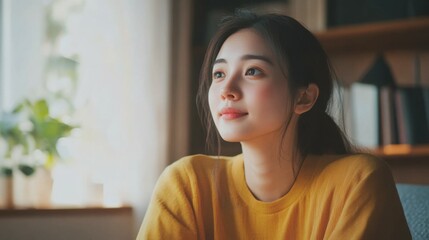 Poster - Young Asian businesswoman work at home and virtual video conference meeting with colleagues business people, online working, video call due to social distancing at home office