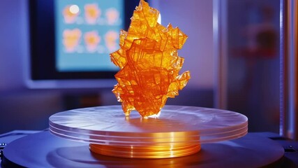 Poster - a closeup of a 3d printer in action layers of filament being added to create a unique structure whil