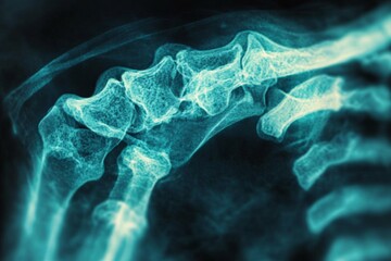 Poster - X-ray image showing detailed structure of human shoulder and arm bones
