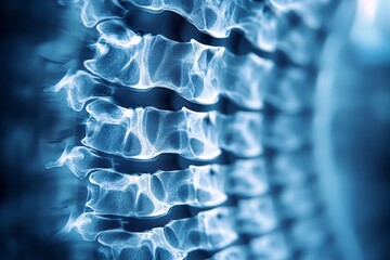 Poster - Detailed depiction of a human spine showcasing vertebrae alignment in a medical context