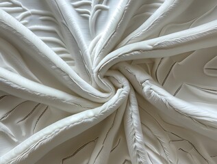 The plush white fabric has a rich texture that feels both luxurious and warm.