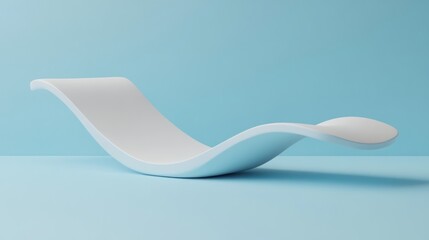 Poster - Abstract white wave form on blue background.