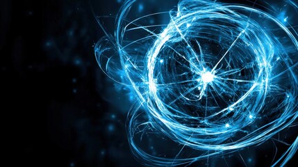 Poster - Dynamic energy flow abstract space digital art cosmic environment close-up view theoretical physics concept