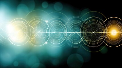 Poster - Dynamic light waves in abstract science visualization digital art modern aesthetic vibrant colors conceptual interpretation