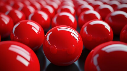 Poster - In the 3D rendered abstract background, a glossy image showcases a red button.