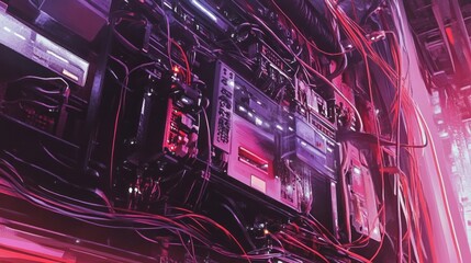 Poster - Intricate Cyberpunk System Panel Wiring And Components