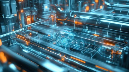 Poster - Futuristic Technological System Network Interface Design
