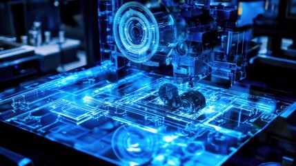 Poster - Advanced Manufacturing Technology Digital Blueprint Overlay