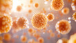 © Helga - COVID-19 outbreak, 3D virus illustration, influenza virus cells, coronavirus floating cells, 2019-nCoV, pandemic banner design, virus cell illustration. This 3D banner illustration