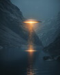 © Евгений Высоцкий - A UFO with a brightly glowing central part descend_008