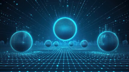 Aufkleber - Abstract Digital Globes Network Connection