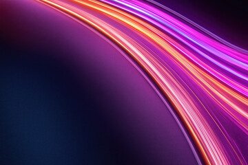 Fototapete - Vibrant streaks of light create abstract patterns on a dark background at night