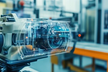 Poster - Innovative camera technology displayed in a modern manufacturing facility