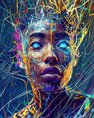 Poster - Futuristic Representation of Artificial Intelligence With Neon Circuitry and Ethereal Glow