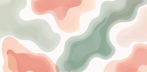 Poster - A pattern of colorful abstract doodles seamlessly intertwines. This minimalist design uses basic shapes to form a trendy background in modern hues