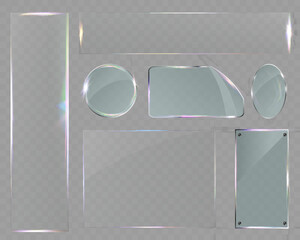 Wall Mural - transparent glass elements with light reflections, transparency effects, and realistic details for m