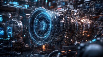 Poster - Futuristic Technological Engine Complex System Design