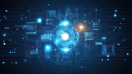 Poster - Abstract Digital Network System Interface Design