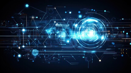 Poster - Abstract Digital Network Technology Interface Design
