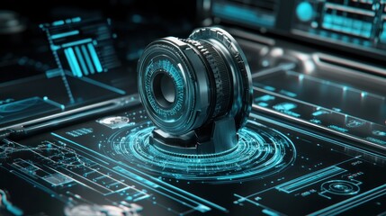 Poster - Futuristic Technology Device on Advanced Interface Display
