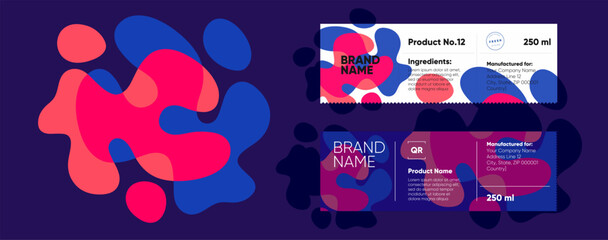 Fototapete - Abstract and colorful packaging design with bold fluid forms and structured typography. A perfect combination of art and branding.