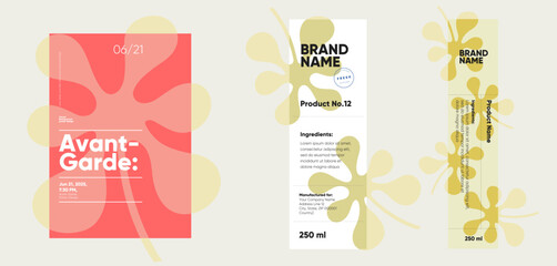 Poster - avant-garde poster and label design with minimal shapes and clean typography. a modern and artistic 