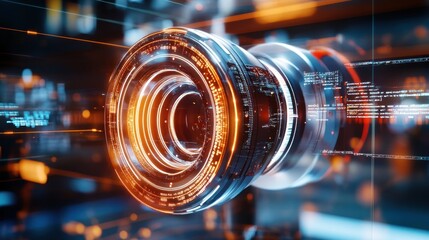 Poster - Futuristic Lens Digital Technology Abstract Design