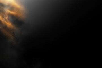 Poster - Vibrant golden dust swirls in dark background creating a mystical atmosphere