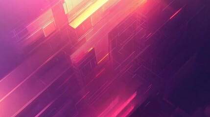 Poster - Abstract Geometric Pink and Purple Digital Design