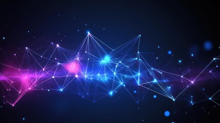 Aufkleber - Abstract Network Illuminated Lines And Nodes Design